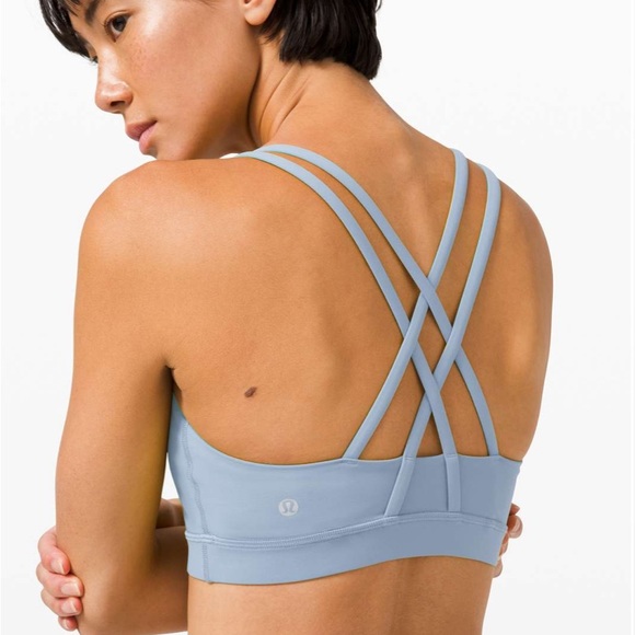 Lululemon Energy Bra Medium Support B-D in Blue Linen, Sz 6 - Picture 2 of 6